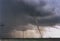 A violent tornado is moving over the high plains of southeast Colorado