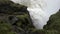 A violent waterfall on a mountain river in Iceland. The close-ups.