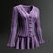 Violet 3d Printed Dress: Hyper Realistic And Detailed Cardigan Sweater