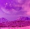 Violet alien Exoplanet landscape