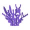 Violet Antler Coral, Tropical Reef Marine Invertebrate Animal Vector Icon