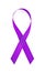 Violet awareness ribbon isolated on white background. Pancreas cancer concept, Family violence and Alzheimer disease