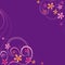 Violet background with spring ornaments