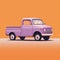 Violet Background Truck: Clean And Simple Design Inspired By Annibale Carracci