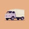 Violet Background Truck: Clean And Simple Design Inspired By Annibale Carracci