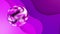 A violet ball with sharpen corner on an abstract background. Animated video.