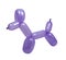 violet balloon model of dog isolated on the white