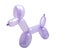 violet balloon model of dog isolated on the white