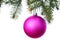 Violet balls on the Christmas tree