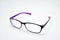 Violet and black color plastic flexible frame eyeglasses