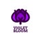 violet bloom purple nature logo concept design illustration