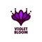 violet bloom purple nature logo concept design illustration