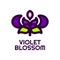 violet blossom flora flower nature logo concept design illustration