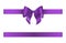 Violet bow and ribbon for christmas and birthday decorations