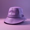 Violet Bucket Hat On Pink Background - Vray Tracing, Cinema4d, Leatherhide