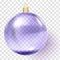 Violet Christmas ball. Purple xmas glass ball