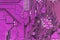 Violet circuit board background of computer motherboard.Computer chip Electronics motherboard high tech. Circuit board texture and