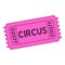 Violet Circus Ticket Flat Icon on White