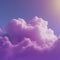 Violet clouds in the blue sky and sunlight. AI-Generated.