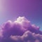 Violet clouds in the blue sky and sunlight. AI-Generated.