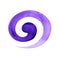 Violet color of crown chakra symbol spiral concept, watercolor painting