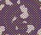 Violet cow fur with white spots and sparkling multicolored diamonds. Seamless pattern