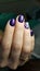 Violet dark nails gel polish