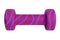 Violet dumbbell on blue striped art design with a soft covering.
