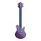 Violet electric guitar icon, cartoon style