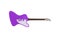 Violet electric guitar, rock music instrument vector Illustration on a white background