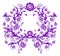 violet floral ornament frame