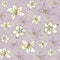 Violet floral seamless pattern with yellow vanilla flowers. Endless vector background for fabric, cards, banners and paper for