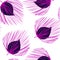 Violet Flower Jungle Vector Seamless Pattern.