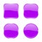 Violet glass buttons. Shiny geometric 3d icons