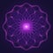 Violet Glowing Mandala Abstract Flower Pattern On Kinetic Lines