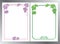 Violet and green - frames with grape clusters on white backgrounds - vector cards