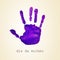 violet handprint and text dia da mulher, womens day in portuguese