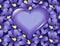 Violet heart on flowers
