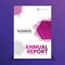 Violet hexagon cover design for annual report, business cover, flayer or booklet. Brochure template layout. A4`s cover 