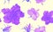 Violet Hibiscus Print. Purple Flower Print. Vanilla Seamless Texture. Pink Watercolor Leaves. Pattern Backdrop. Tropical Leaves. E