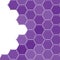 Violet honeycomb mosaic pattern. Futuristic techno background illustration