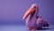 Violet Knitted Pelican Toy - Playful Cartoonish Bird Design