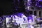 Violet light irradiation car engine of close-up