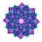 Violet lotus vector bloom with colour drops