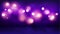 Violet magic bokeh lights in fog, vector holiday abstract background