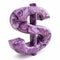 Violet Marble Dollar Sign on White Background.