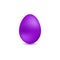 Violet metallic  egg on white isolated background.