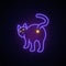 Violet neon cat sign.