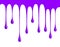 Violet paint dripping isolated over white background