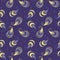 Violet paisley seamless pattern